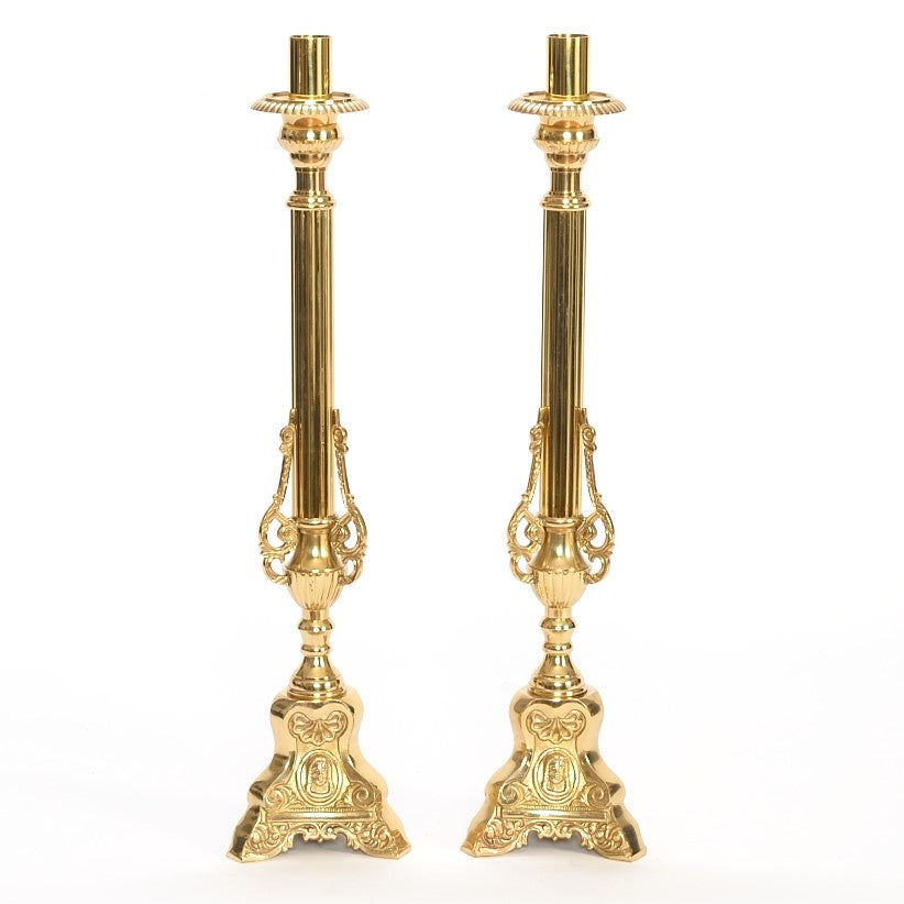 H-285 Candlestick with Brass Stem