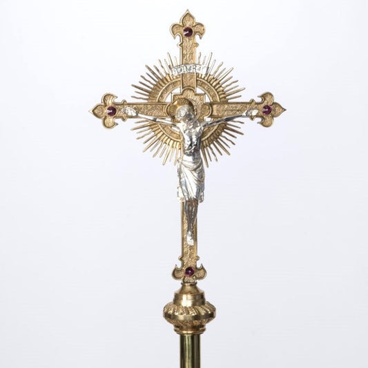 H-332PCST Processional Cross with Stones