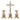 Pair of short brass gothic altar candlesticks with matching altar cross, traditional gothic short altar candlesticks with altar cross, short brass candlesticks, short altar candlesticks with altar cross, pair of short gothic candlesticks, short gothic altar cross, crucifix with silver corpus, gothic altar candlesticks with altar cross