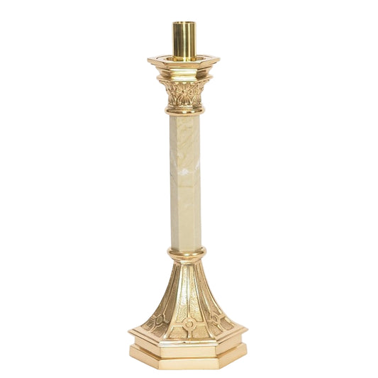 H-361M Marble and Brass Candlestick