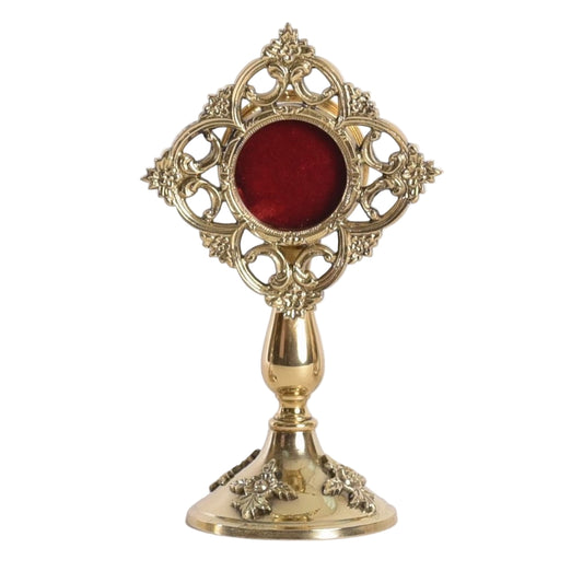 Ornate reliquary. brass and lacquered. Ornate floral french style filigree