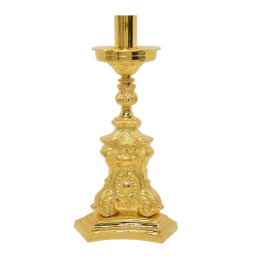 H-372GSH Short Gold Plated Candlestick