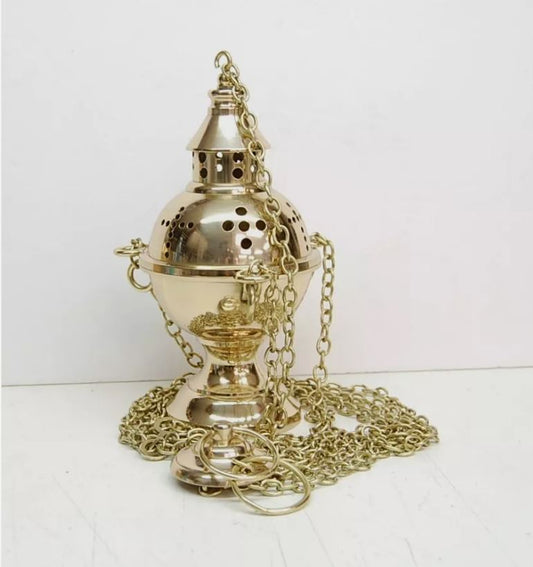 H-431 Triple Chain Brass Censer