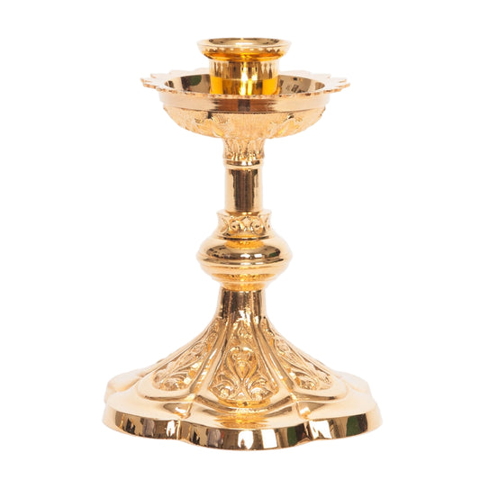 H-44BG Small Gold Plated Altar Candlestick