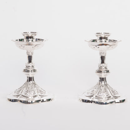 H-44BS Silver Plated Altar Candlestick