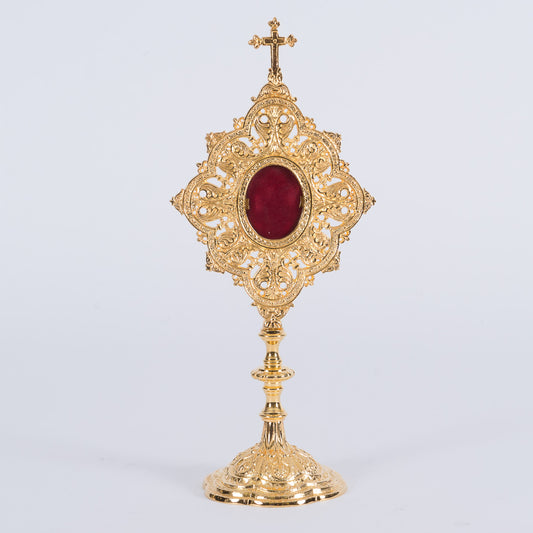 H-54G Gold Plated Filigree Reliquary