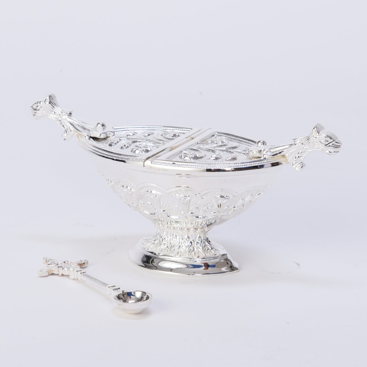 H-69S Silver Plated Incense Boat & Spoon