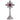 Silver Plated cross shaped reliquary with glass on the front and a removable back door.