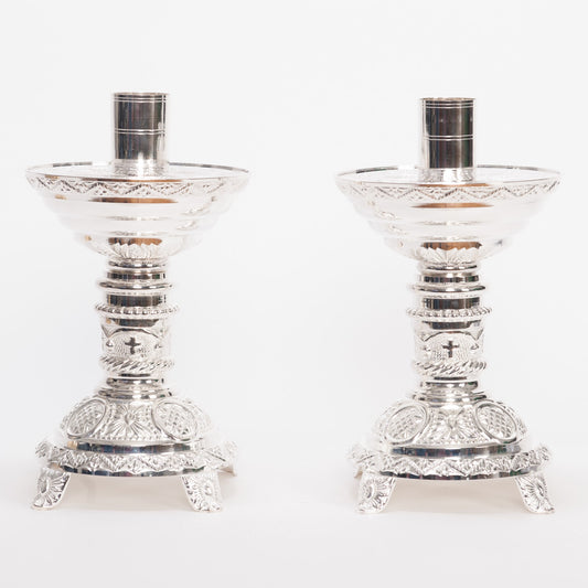 H-98S-8.5 Silver Plated Candlestick